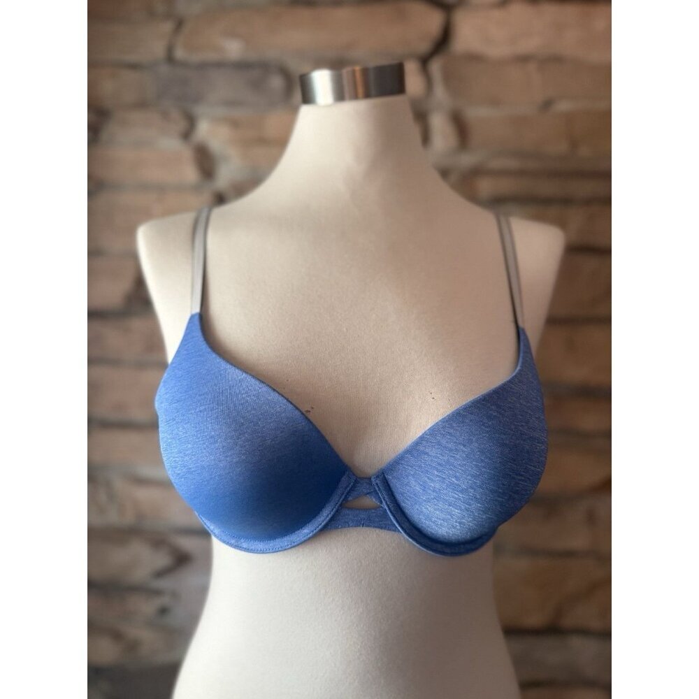 Victoria's Secret Perfect Shape Push Up Smooth Bra 32C Blue